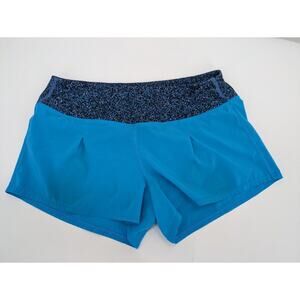 Lululemon Free Flow Shorts Kayak Blue Flashback Static Size 8 EUC